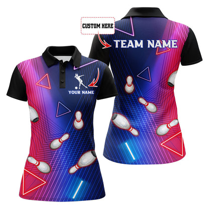 Frenzidea Navy Bowling Multicolor Ladies Team Premium Customized Name 3D Shirt For Women