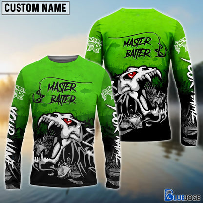 Frenzidea Master Baiter Green Custom Name 3D Shirts