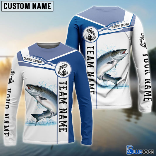 Frenzidea Chinook Salmon Fishing Customize Name And Team Name Tournament Shirts