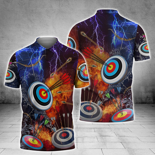 Frenzidea Archery Water and Fire Pattern 3D Shirt