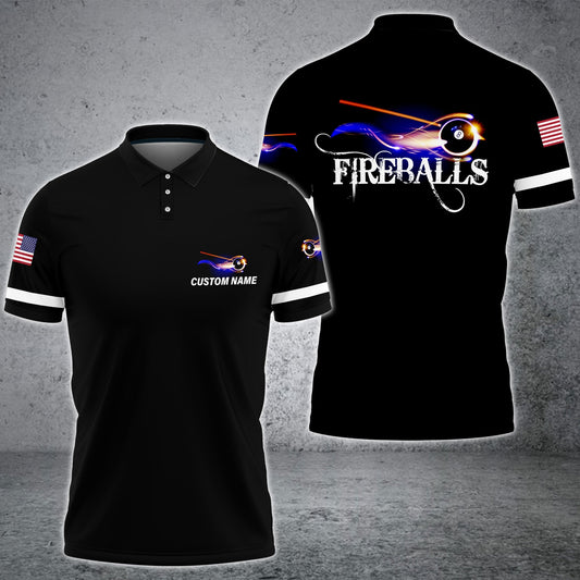 Frenzidea Billiard Personalized Polo Shirt For Fireballs Team