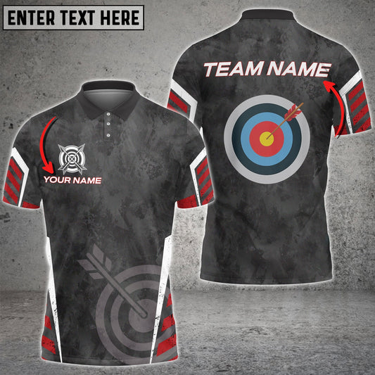 Frenzidea Archery Target Red Black Grunge Style Personalized Name Shirt