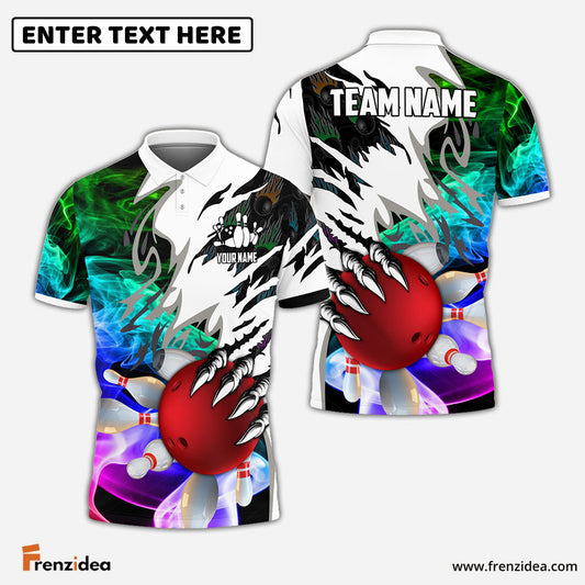 Frenzidea Bowling And Pins Smoking Claws Customized Name 3D Shirt ( 6 Colors)