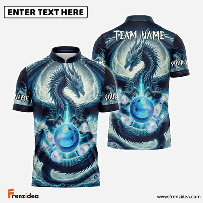 Frenzidea The Dragon and Bowling Pins Personalized Name, Team Name 3D Shirt