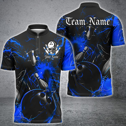 Frenzidea Gear With Skull-Themed Bowling Personalized Name, Team Name 3D Shirt (4 Colors)