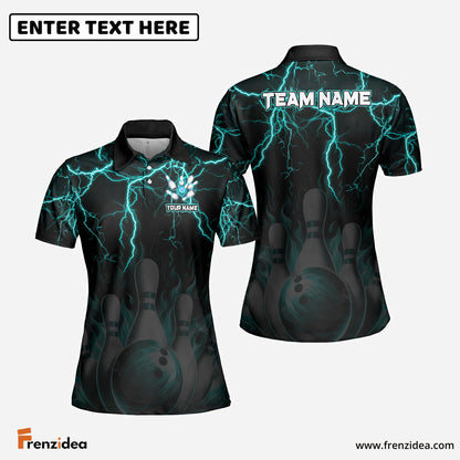 Frenzidea Bowling And Pins Thunder Storm Pattern Customized Name 3D Shirt (4 Colors)