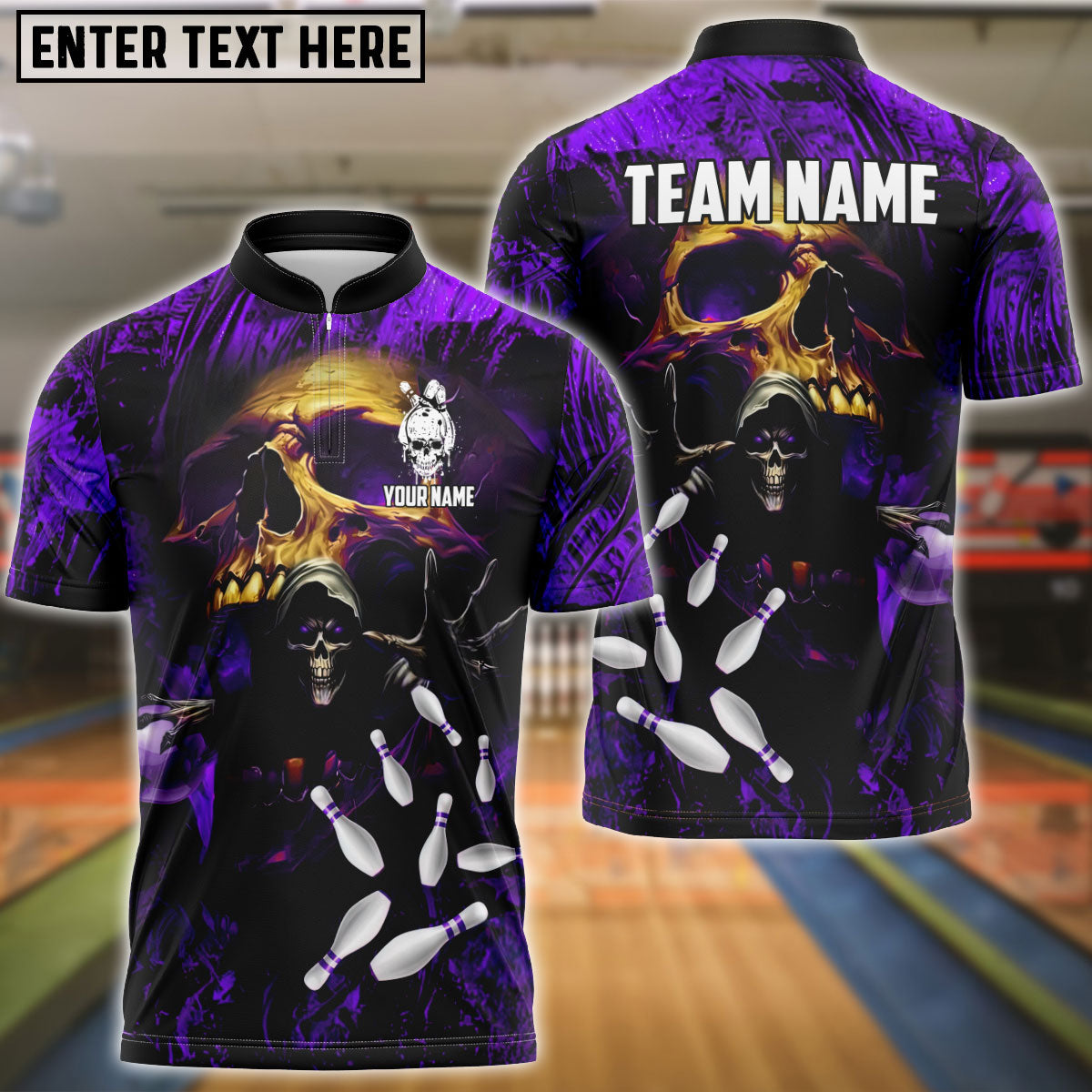Frenzidea Bowling And Pins Depression Bringer Reaper Customized Name 3D Shirt (4 Colors)