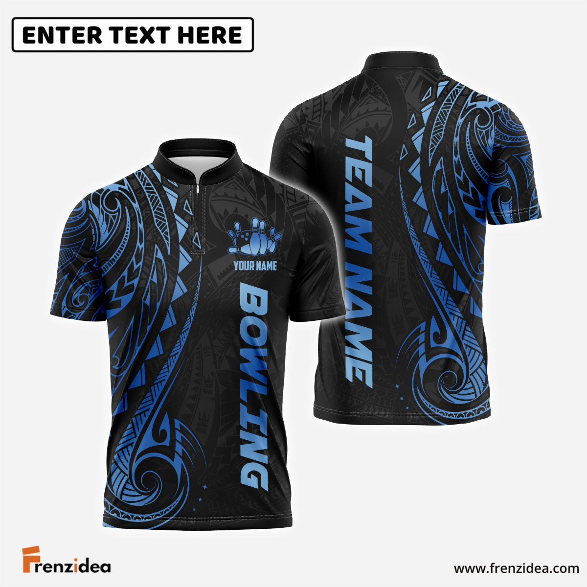 Frenzidea Bowling And Pins Maori Customized Name 3D Shirt (4 Colors)