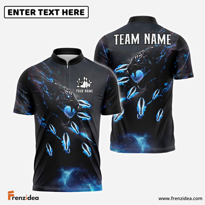 Frenzidea Bowling And Pins Tiger Fire Pins Pattern Personalized Name Team Name 3D Shirt ( 4 Colors )