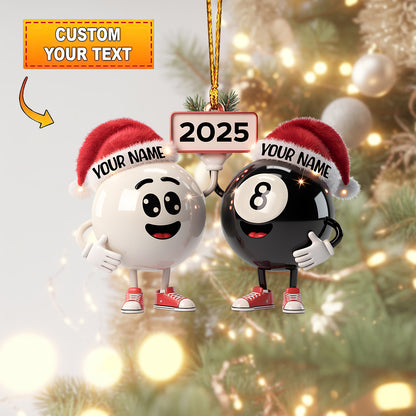 Frenzidea Couple Pool Balls Christmas Ornament 2025