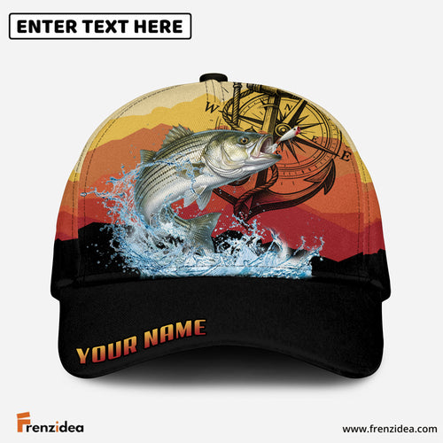 (12 Breeds) Frenzidea Epic Sunset Horizon Fishing Strike Customized Name 3D Cap