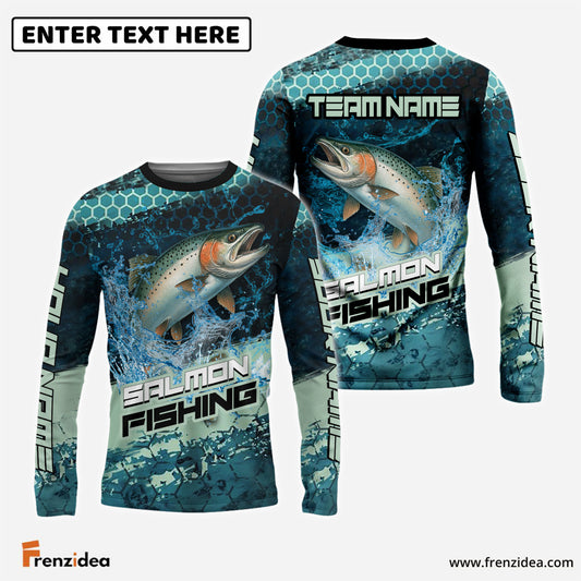 Frenzidea Salmon Fishing Aqua Strike Custom Name & Team Name 3D Shirts