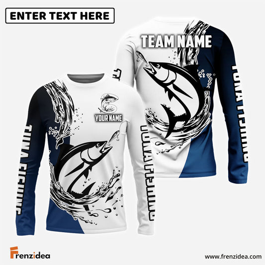 Frenzidea Tuna Fishing Ink Splash Custom Name & Team Name 3D Shirts