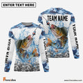 Frenzidea Walleye Fishing Blue Sea Custom Name & Team Name 3D Shirts