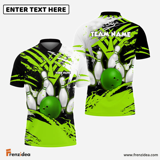 Frenzidea Bowling and Pins Strike Customized Name, Team Name 3D Shirt