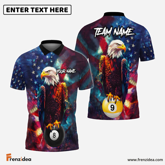 Frenzidea Billiards Patriot’s Pool 8 ball and 9 ball Customized Name, Team Name 3D Shirt