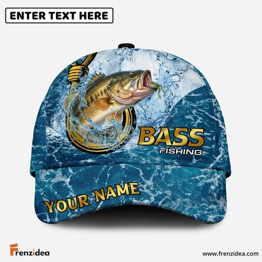(12 Breeds) Frenzidea Fishing Ocean Blue Customized Name 3D Cap