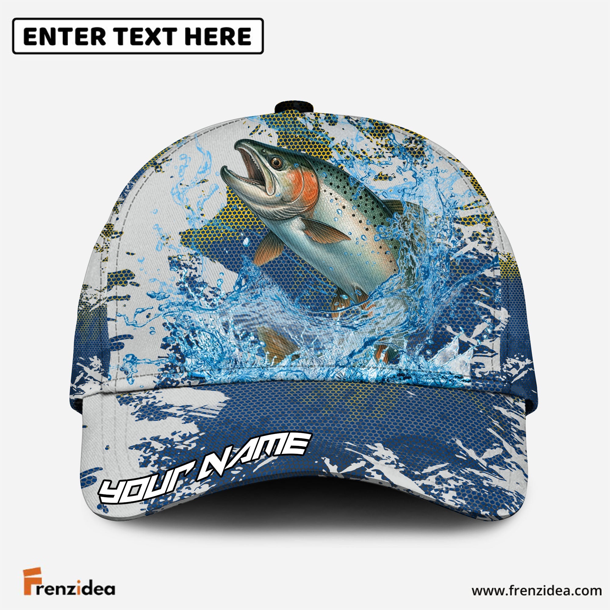 Frenzidea Salmon Fishing Hooked on Victory Personalized Cap