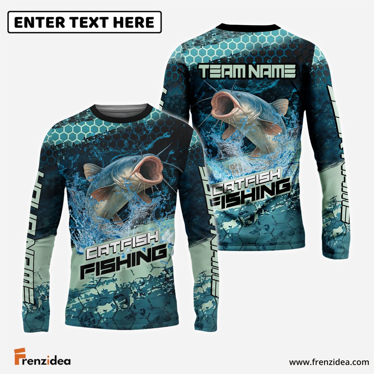 Frenzidea Catfish Fishing Aqua Strike Custom Name & Team Name 3D Shirts