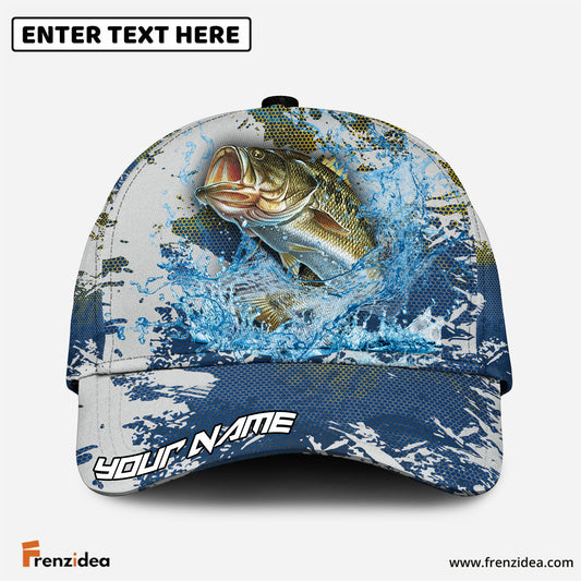 Frenzidea Bass Fishing Hooked on Victory Personalized Cap