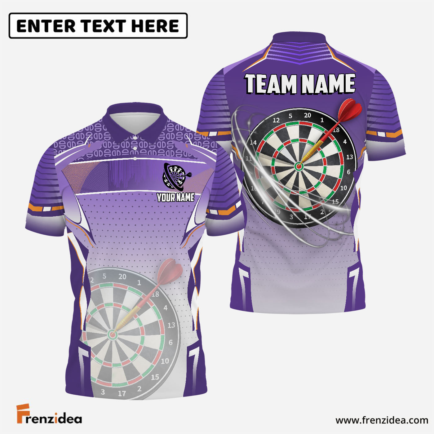 Frenzidea Darts Classic Personalized Name, Team Name 3D Shirt (4 Colors)