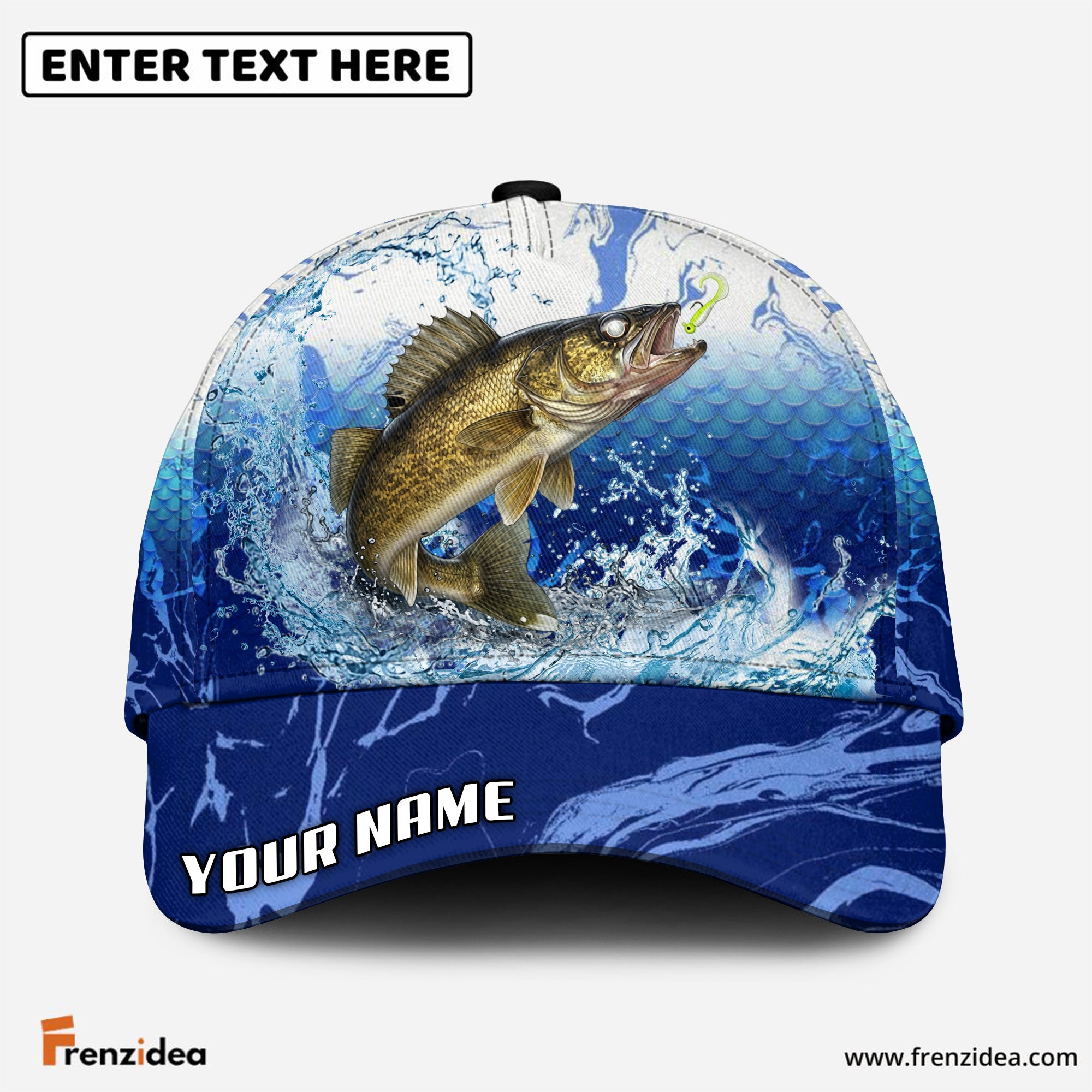 (12 Breeds) Frenzidea Freshwater Strike Fishing Legend Customized Name 3D Cap