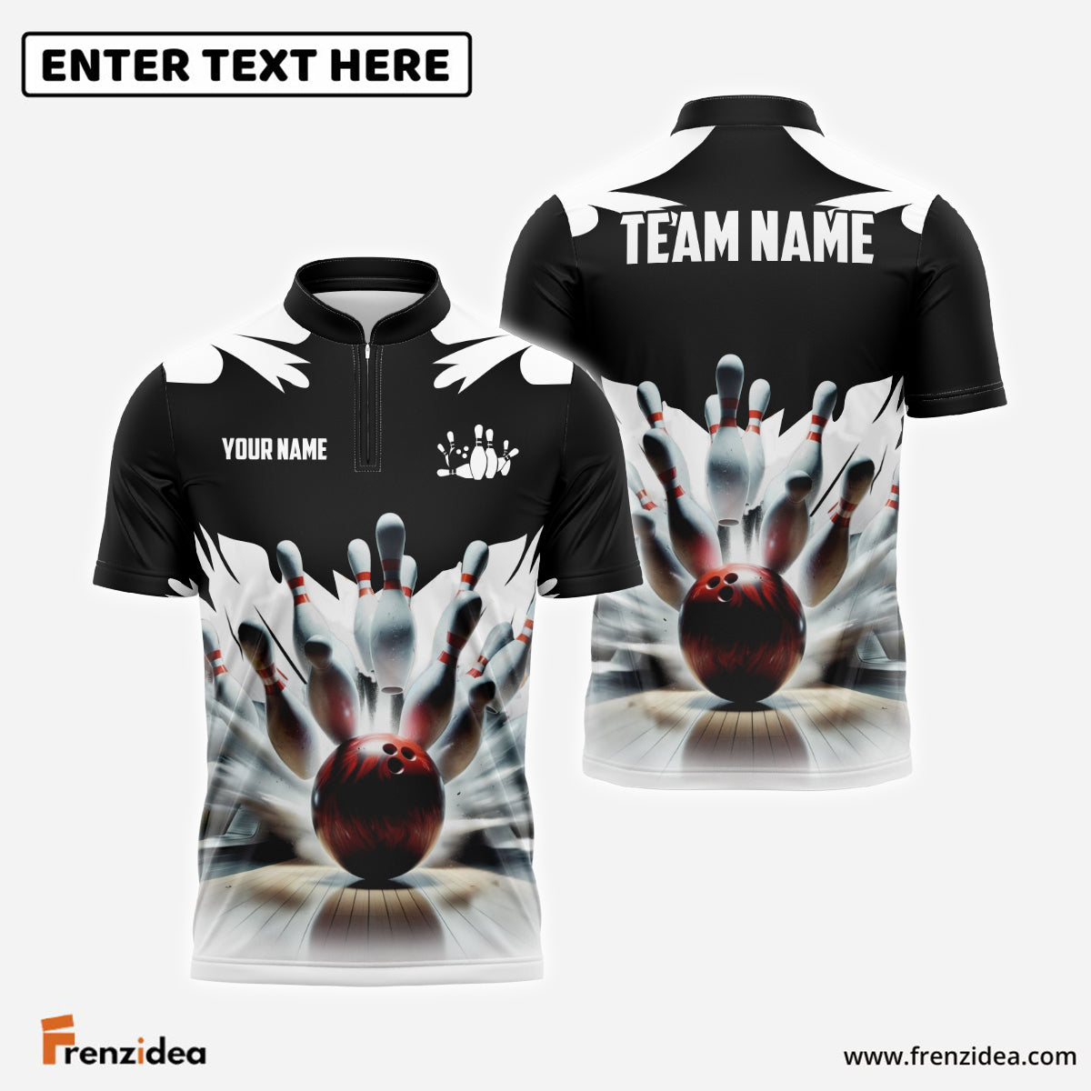 Frenzidea Bowling And Pins Ice Age Pattern Customized Name 3D Shirt (5 Colors)