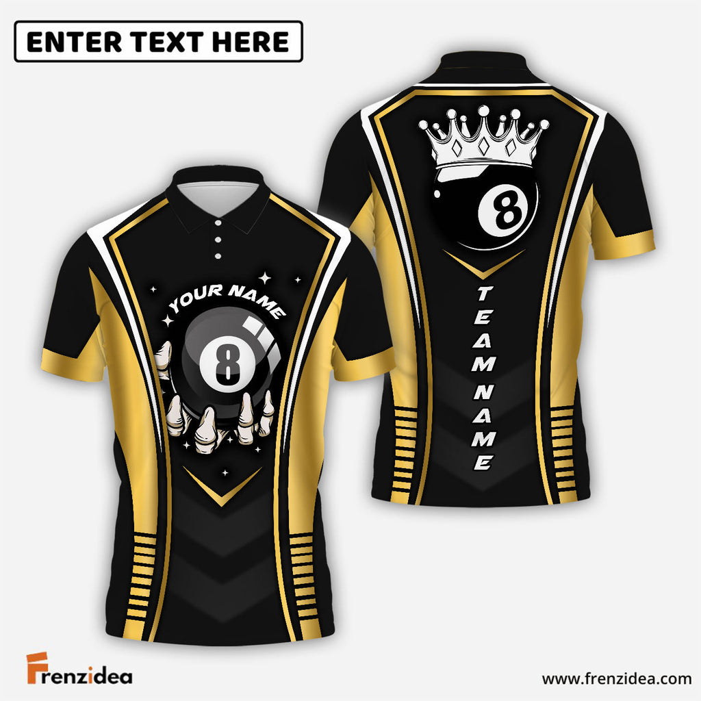 Frenzidea Billiards Pool 8 Cue King Customized Name, Team Name 3D Shirt