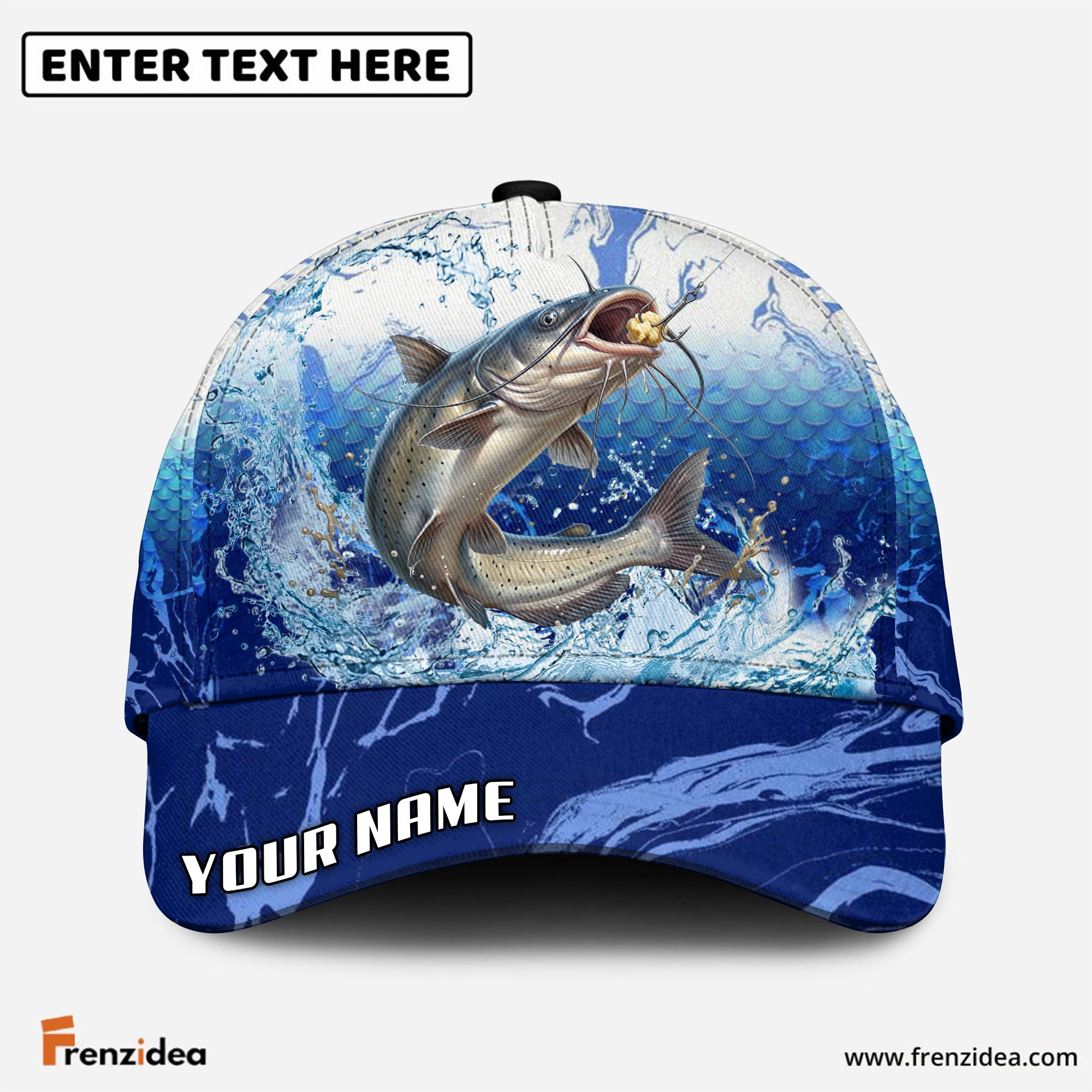 (12 Breeds) Frenzidea Freshwater Strike Fishing Legend Customized Name 3D Cap