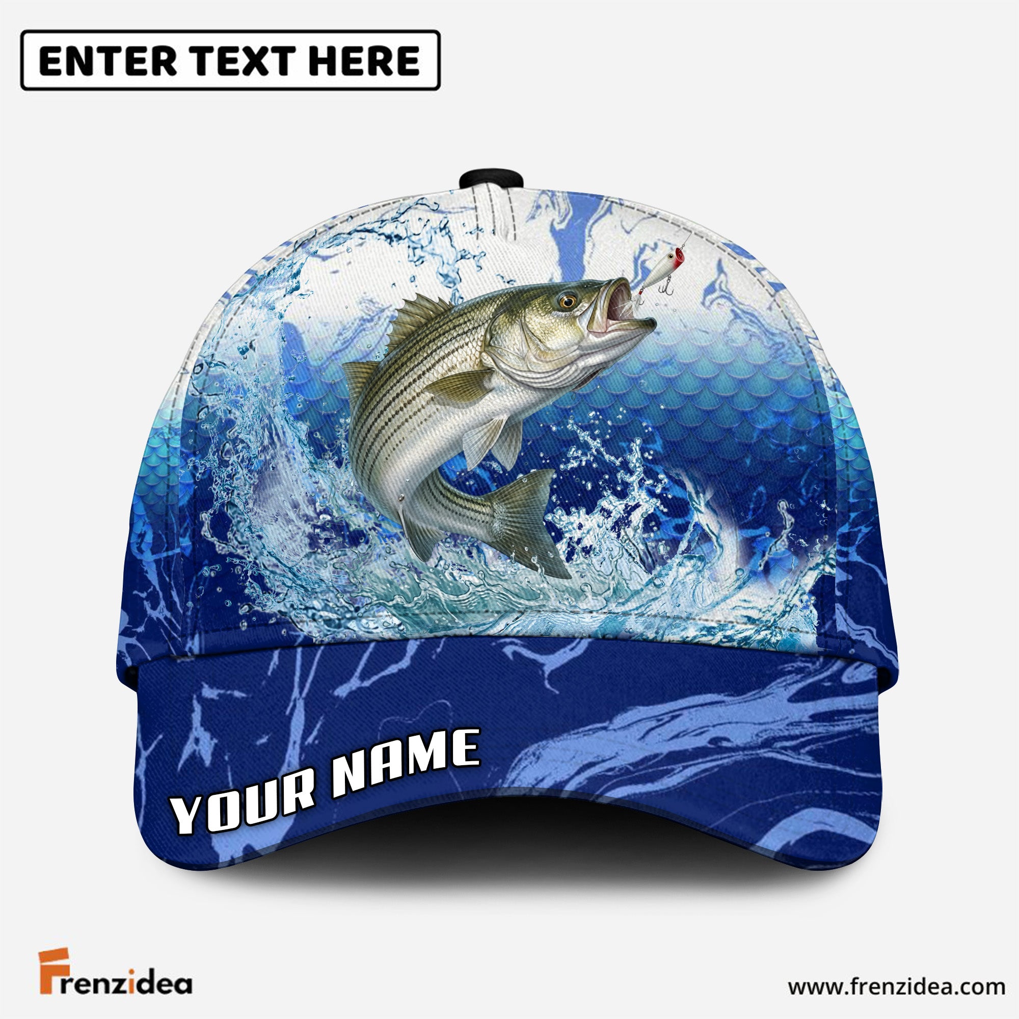 (12 Breeds) Frenzidea Freshwater Strike Fishing Legend Customized Name 3D Cap