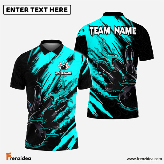 Frenzidea Bowling And Pins Color Paint Customized Name, Team Name 3D Shirt (5 Colors)