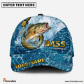 (12 Breeds) Frenzidea Blue Water Texture Ocean Fishing Customized Name 3D Cap