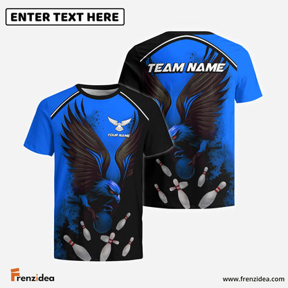 Frenzidea The Eagle and Bowling Personalized Name, Team Name 3D Shirt (4 Colors)