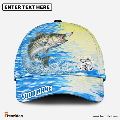 (12 Breeds) Frenzidea Vibrant Blue Water Ripple Fishing Customized Name 3D Cap
