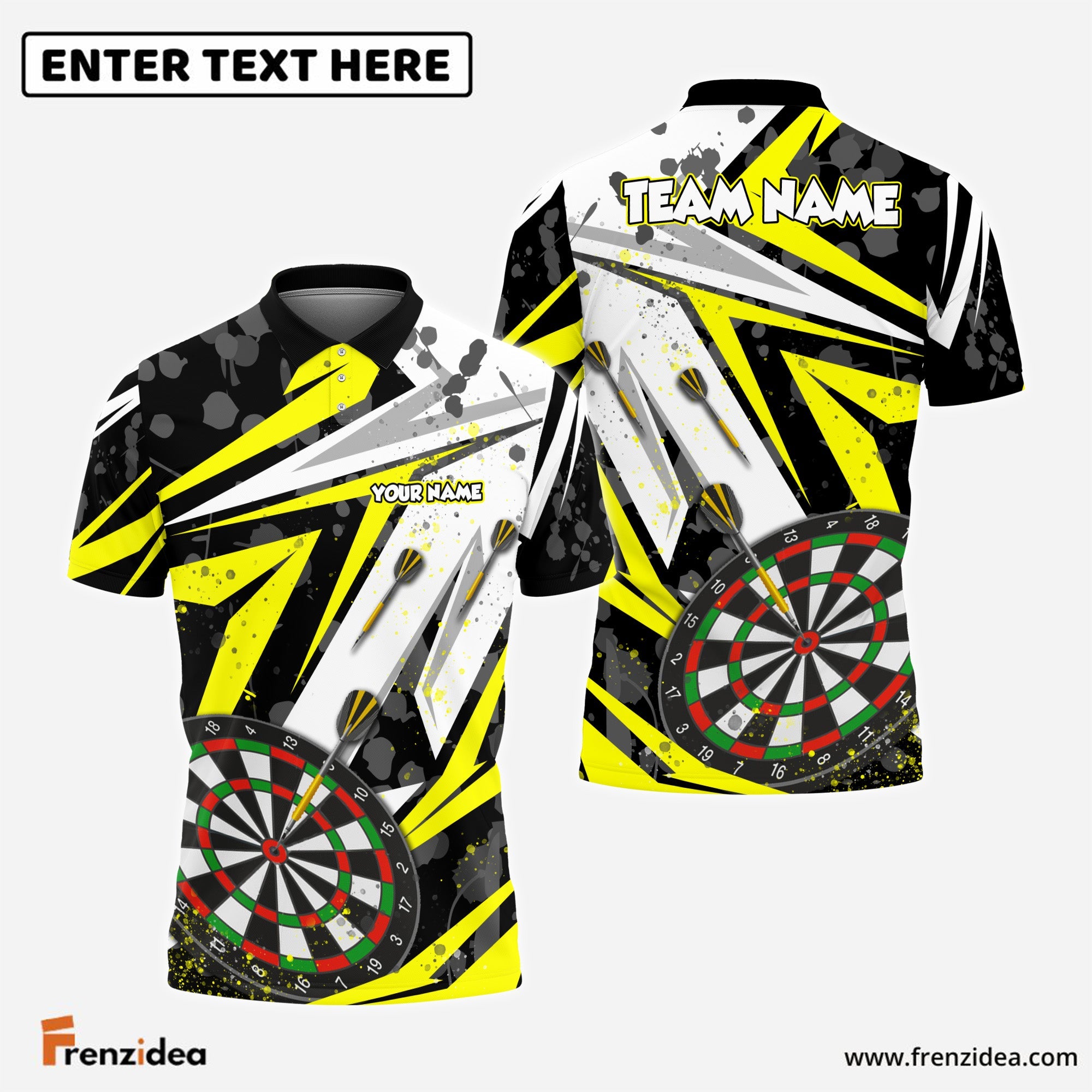 Frenzidea Darts Winner Personalized Name, Team Name 3D Shirt (4 Colors)