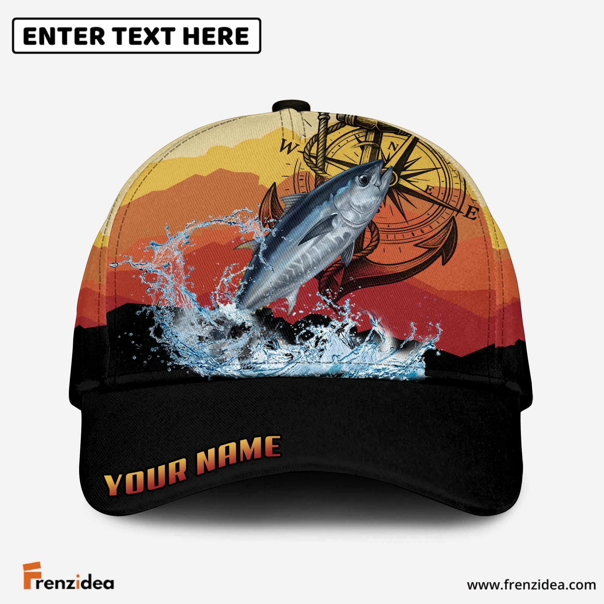 (12 Breeds) Frenzidea Fishing Mountain Lake Legend Customized Name 3D Cap