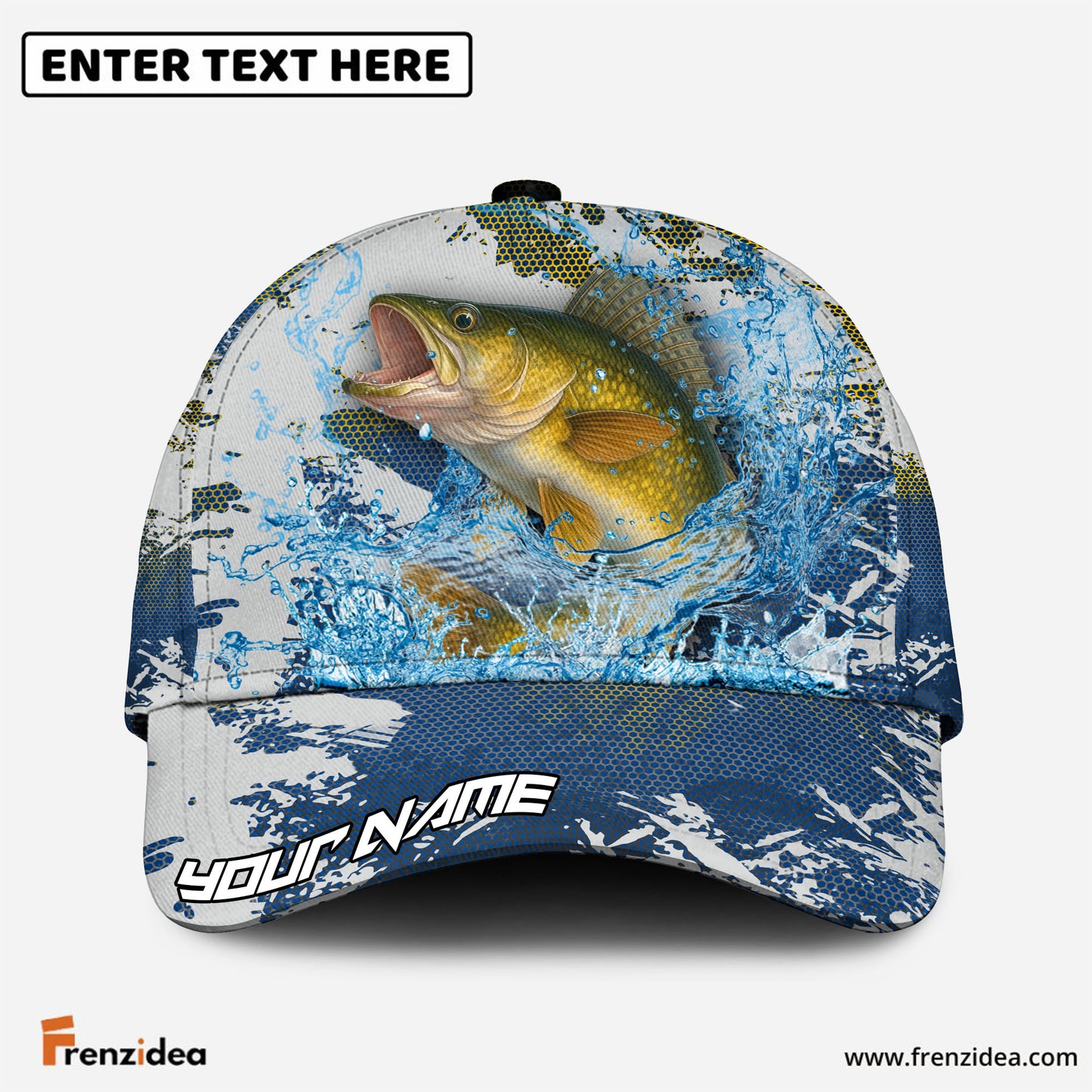 Frenzidea Walleye Fishing Hooked on Victory Personalized Cap