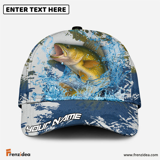 Frenzidea Walleye Fishing Hooked on Victory Personalized Cap