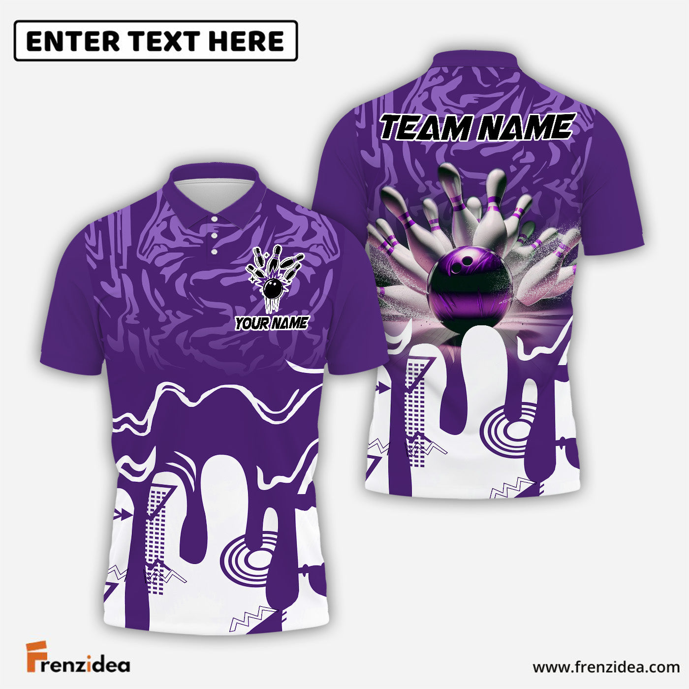 Frenzidea Bowling Shockwave Customized Name 3D Shirt (5 Colors)