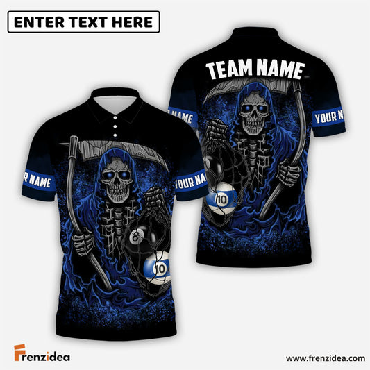 Frenzidea Billiards Ball 8 And Ball 10 Reaper Personalized Name Shirt