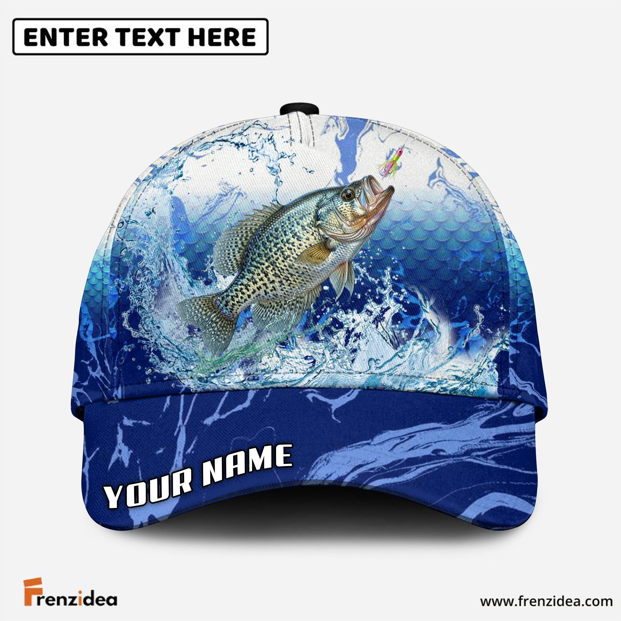 (12 Breeds) Frenzidea Freshwater Strike Fishing Legend Customized Name 3D Cap