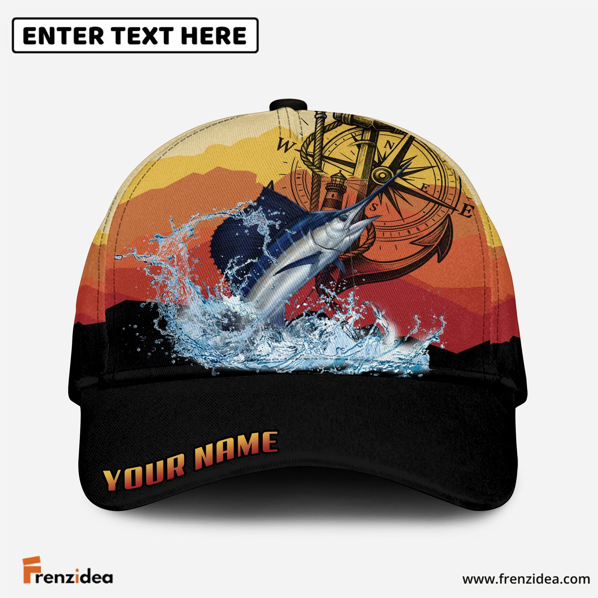 (12 Breeds) Frenzidea Fishing Mountain Lake Legend Customized Name 3D Cap