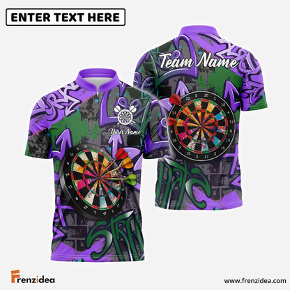 Frenzidea Darts Graffiti Street Style Multicolor Options Personalized Name, Team Name 3D (4 Colors)