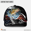 (12 Breeds) Frenzidea Modern Tech Line US Flag Fishing Customized Name 3D Cap