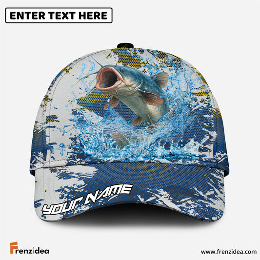Frenzidea Catfish Fishing Hooked on Victory Personalized Cap