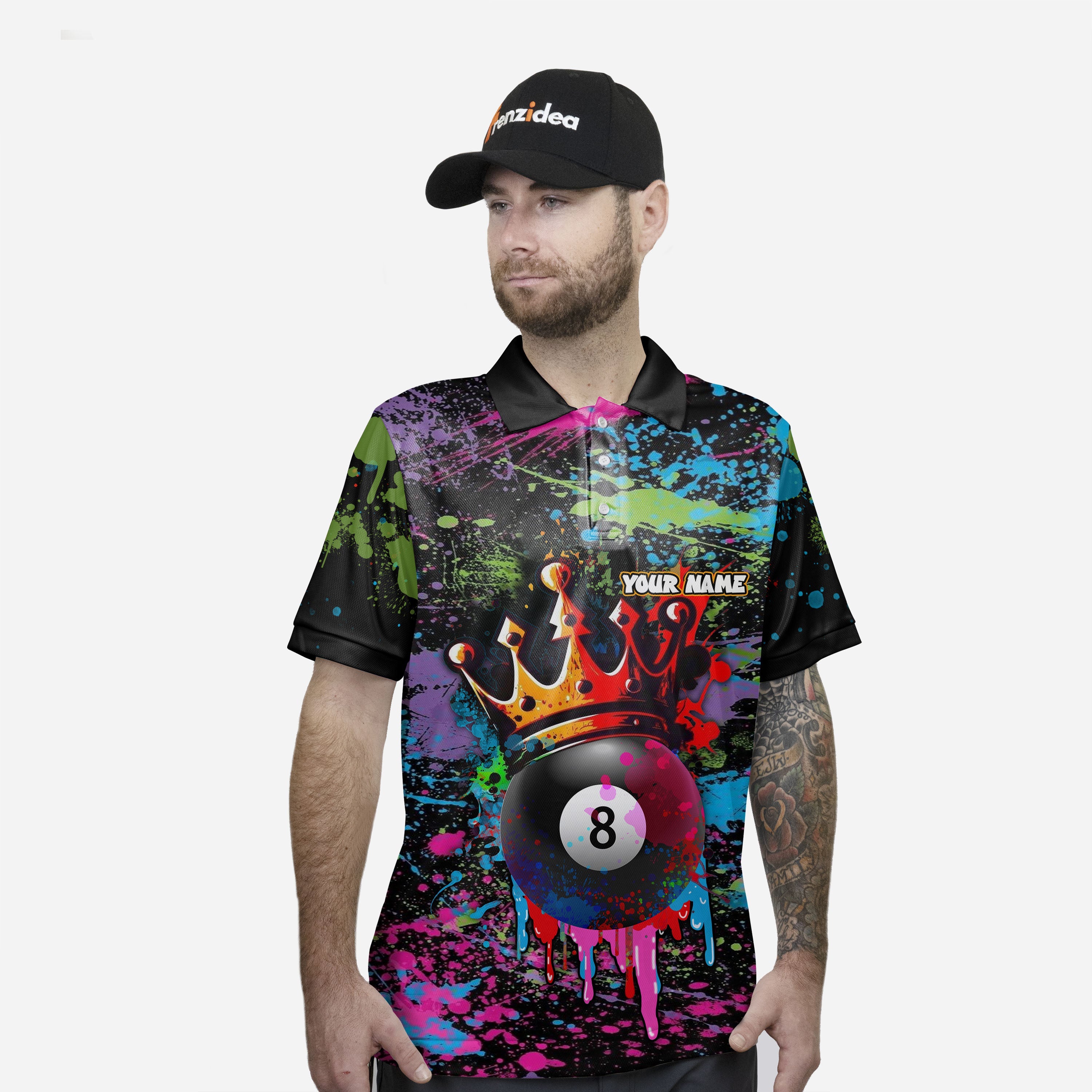 Frenzidea Billiards Ball 8&9 King Graffiti Customized Name, Team Name 3D Shirt