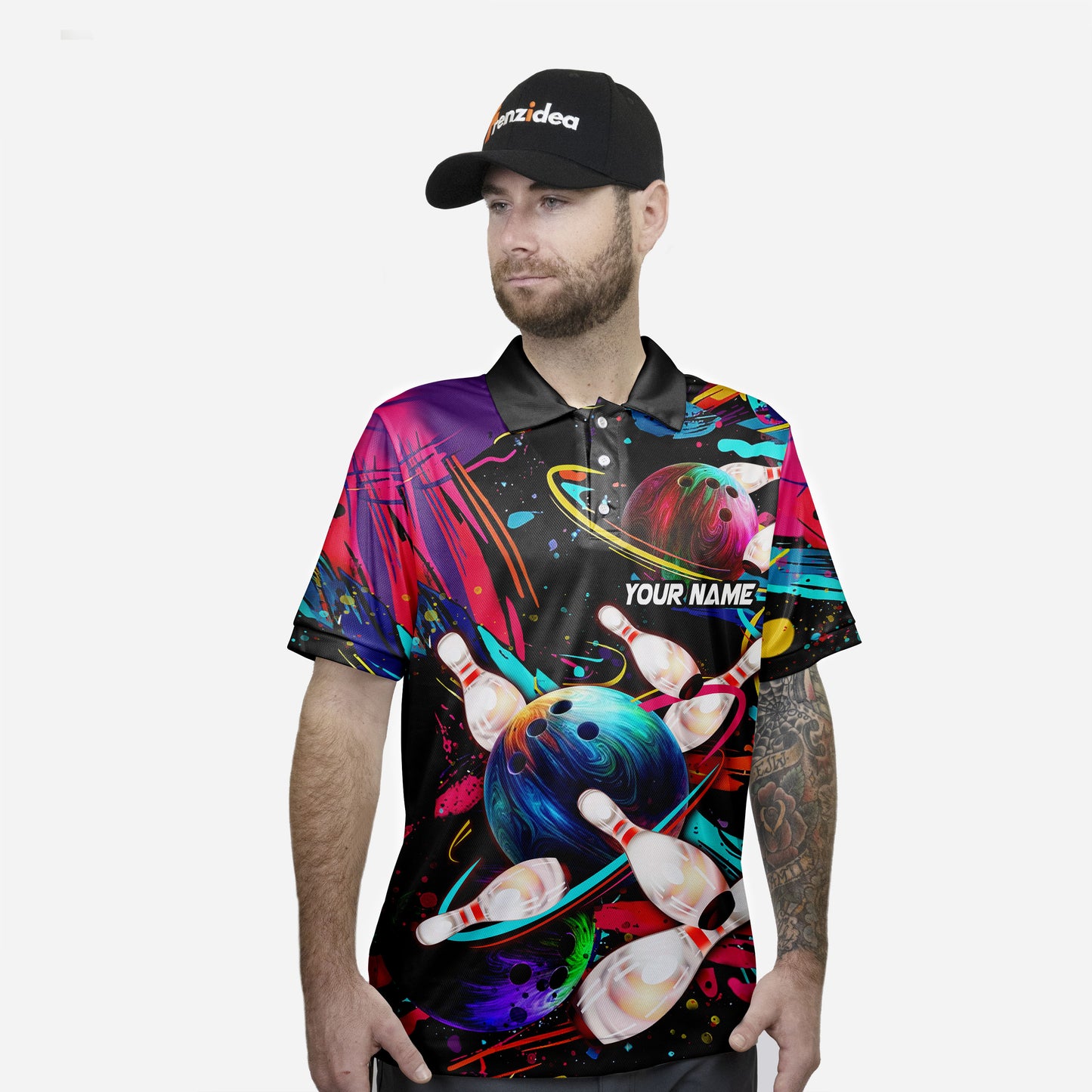 Frenzidea Bowling Galaxy Customized Name, Team Name 3D Shirt