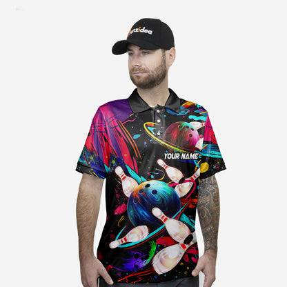 Frenzidea Bowling Galaxy Customized Name, Team Name 3D Shirt