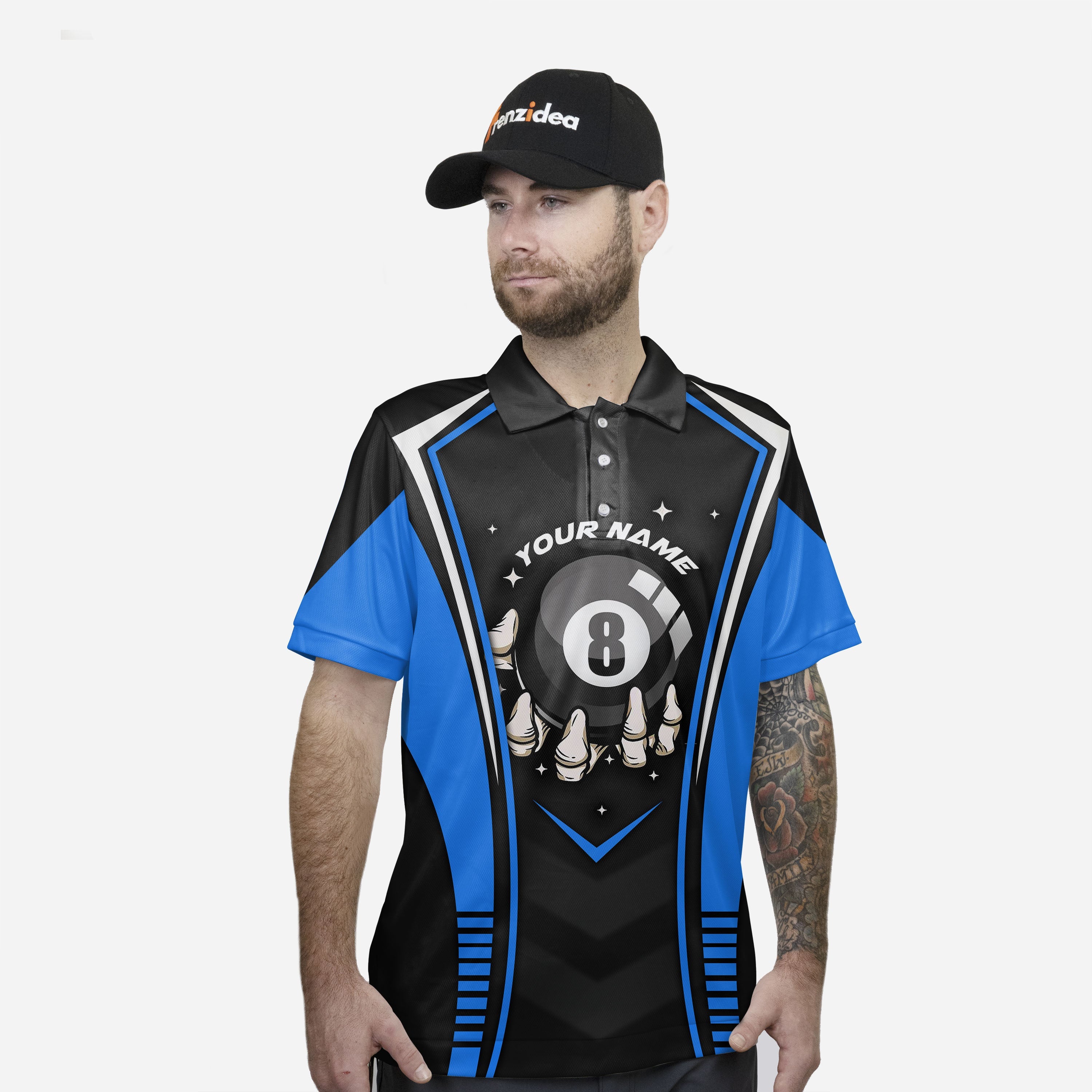 Frenzidea Billiards Pool 8 Cue King Customized Name, Team Name 3D Shirt