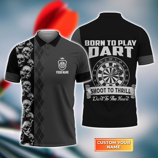 Frenzidea Born to Play Dart Shoot to Thrill Personalized Name 3D Shirt